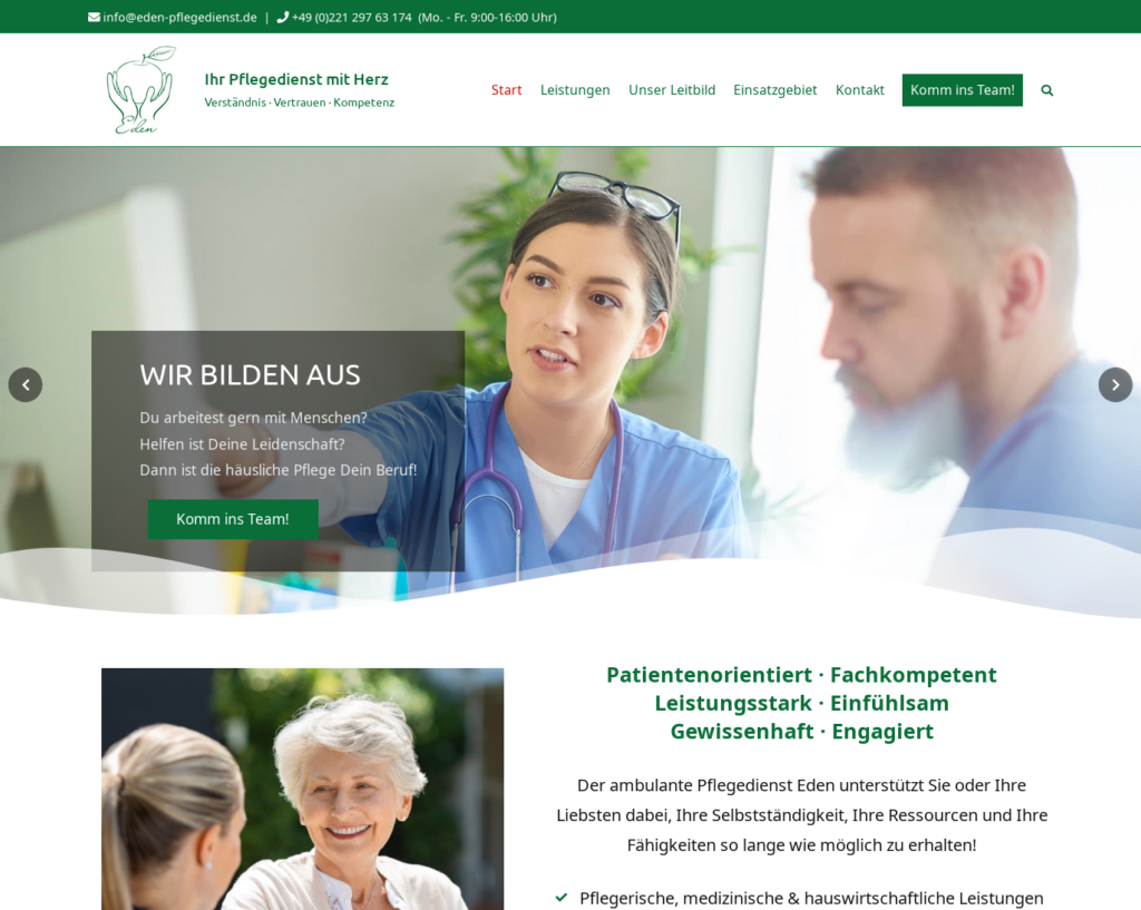 Screenshot Eden-Pflegedienst.de